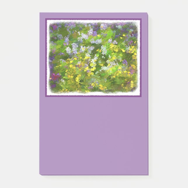 Bloco Post-it Flores Selvagens Impasto - Arte Flor Original (Frente)