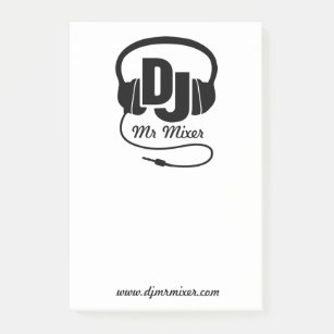 Bloco Post-it Fones de ouvido DJ pedidos de música postar anotaç
