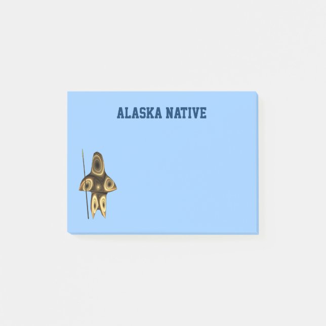 Bloco Post-it Fractal Inuit Hunter - Nativo do Alasca (Frente)