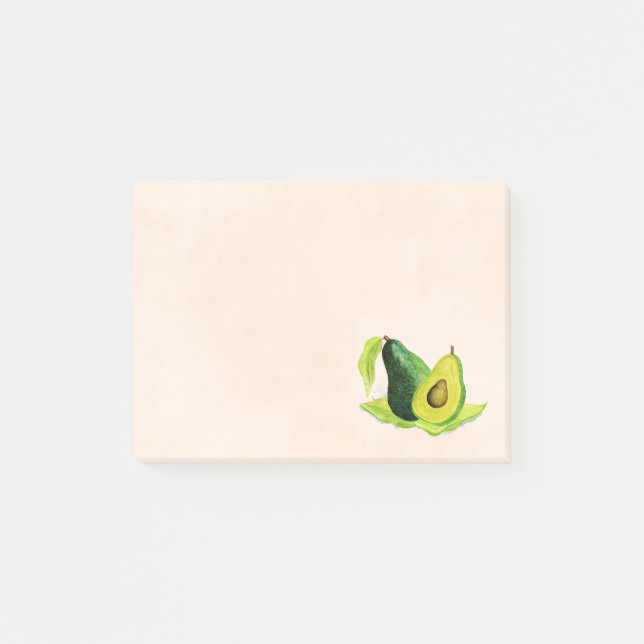 Bloco Post-it Fruta Verde Avocado para o resto da vida em aquare (Frente)