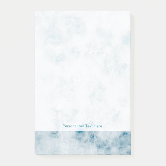 Bloco Post-it Fundo azul de mármore da textura (Frente)