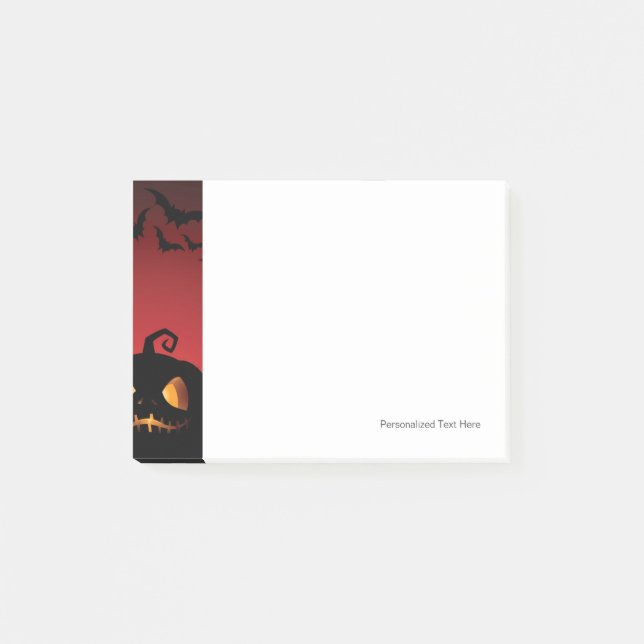 Bloco Post-it Fundo de Abóbora do Halloween (Frente)