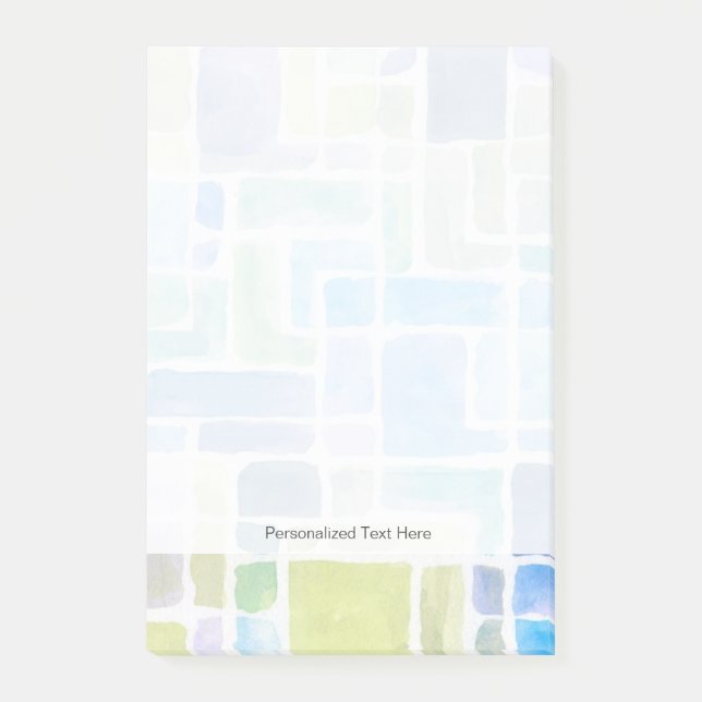 Bloco Post-it Fundo de Abstrato pintado de aquarela. (Frente)