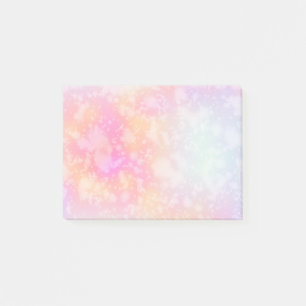 Bloco Post-it Fundo de Aquarelas cor-de-rosa e Abstrato cor-de-l
