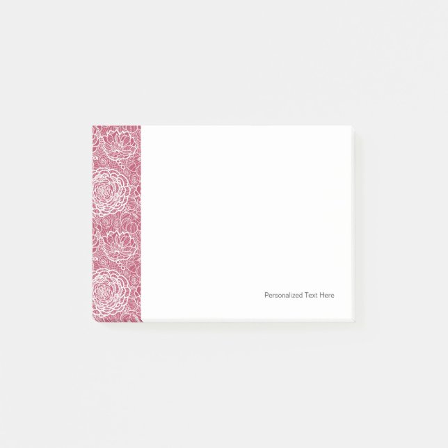 Bloco Post-it Fundo de flores azuis (Frente)