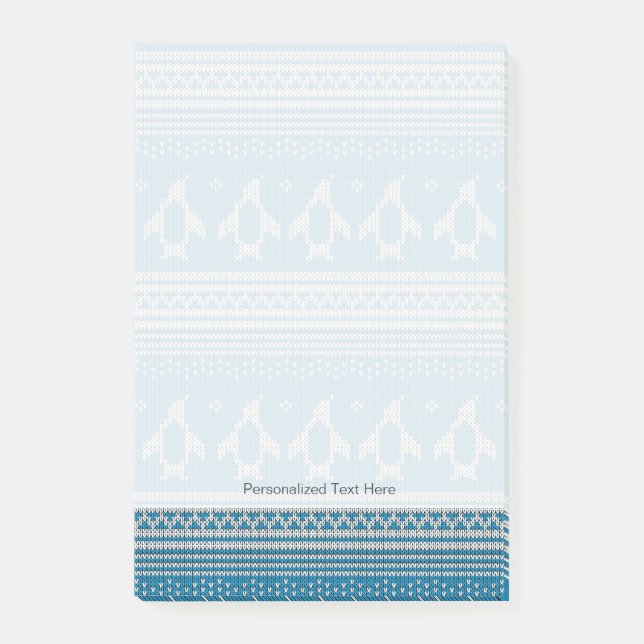 Bloco Post-it Fundo de Knit Azul (Frente)