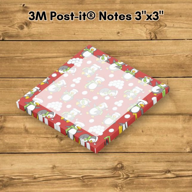 Bloco Post-it fundo de pinguins de Natal (Criador carregado)