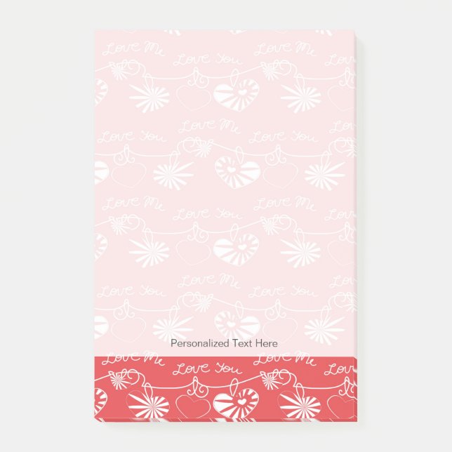 Bloco Post-it Fundo do dia de são valentim (Frente)