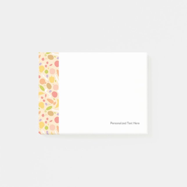 Bloco Post-it Fundo do teste padrão do cozinhar do vegetariano (Frente)