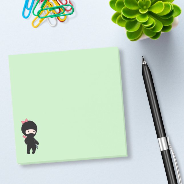 Bloco Post-it Garota Ninja Tiny em Verde (Criador carregado)