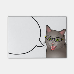 Bloco Post-it Gatinho do hipster do geek das notas de post-it do