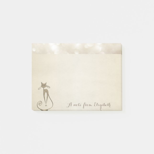 Bloco Post-it Gatinho Fofo e Elegante (Frente)