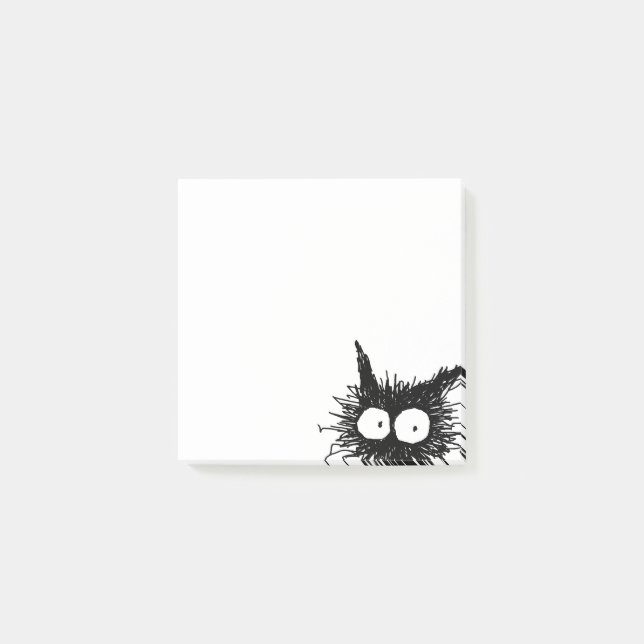 Bloco Post-it Gatinho Unkempt preto GabiGabi (Frente)