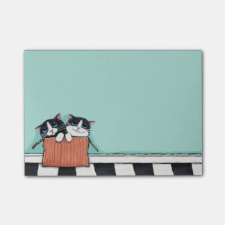 Bloco Post-it Gatinhos do smoking em notas de um Cargo-it® da
