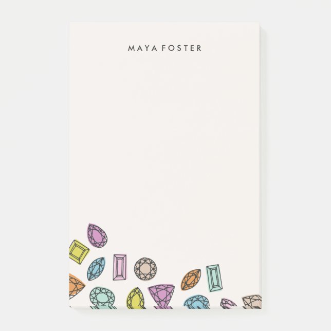 Bloco Post-it Gems (Grande) - Marfim (Frente)