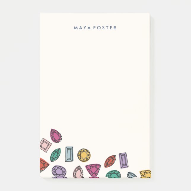 Bloco Post-it Gems (Grande) - Sapphire (Frente)