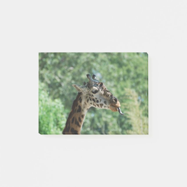 Bloco Post-it Girafa com uma língua longa (Frente)