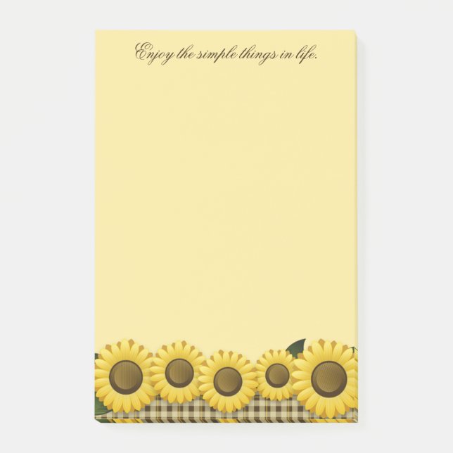 Bloco Post-it Girassol 4x6 da xadrez (Frente)