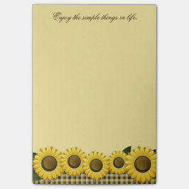 Bloco Post-it Girassol 4x6 da xadrez