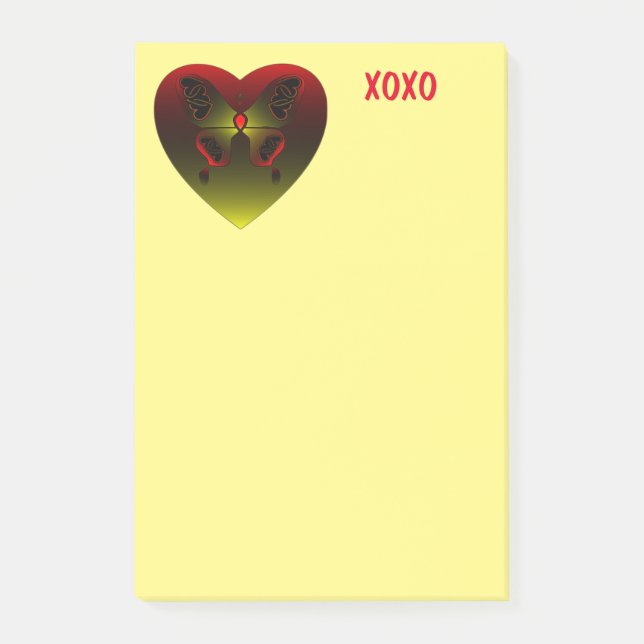 Bloco Post-it Girly Butterfly Love Heart (Frente)