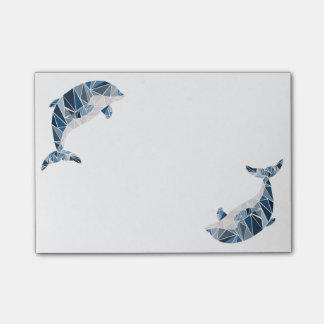 Bloco Post-it Golfinho geométrico