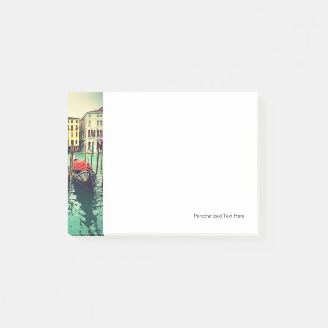 Bloco Post-it Gondolas No Grande Canal, Veneza, Itália. Retro (Frente)