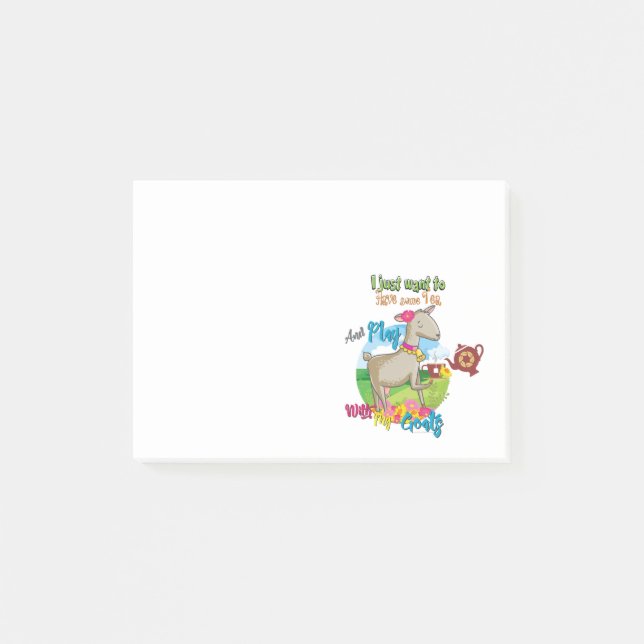 Bloco Post-it GOTA | Só Quero Brincar Com Caprinos (Frente)