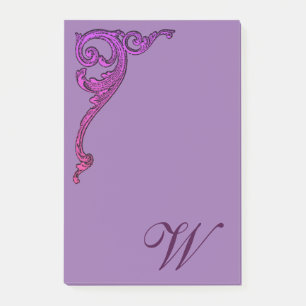 Bloco Post-it Gótico Pastel romântico de Steampunk Monogrammed