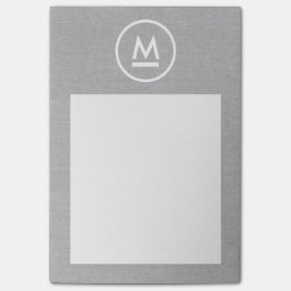 Bloco Post-it Grande Monograma Moderno Inicial em Linhagens de C