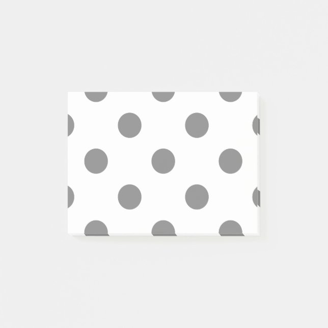 Bloco Post-it Grandes bolinhas - cinzas no branco (Frente)