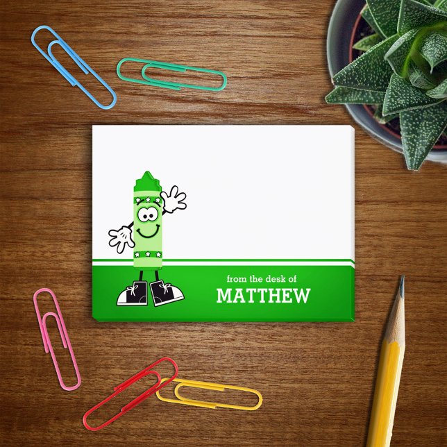 Bloco Post-it Green Crayon Personalizado (Criador carregado)