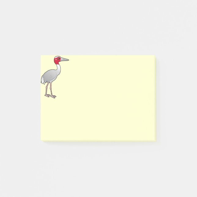Bloco Post-it Guindaste de Birdorable Sarus (Frente)