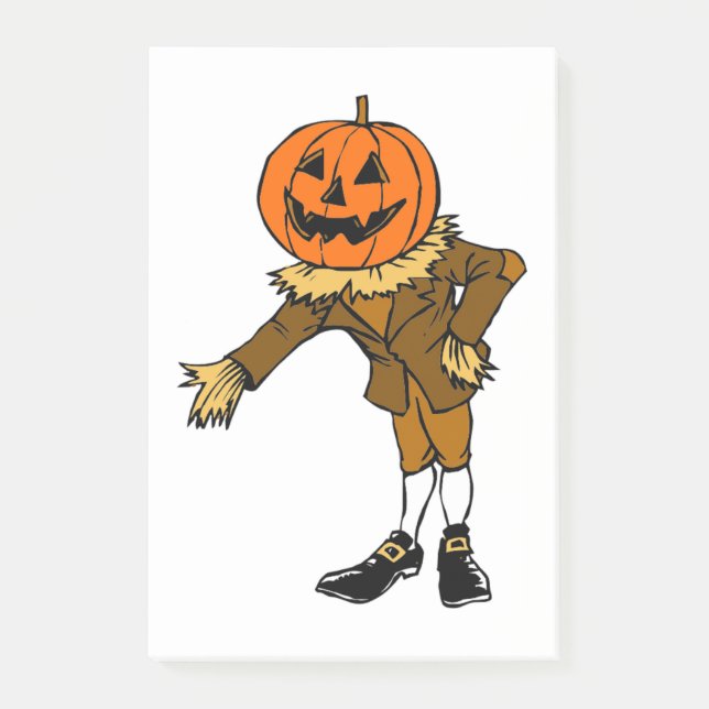 BLOCO POST-IT HALLOWEEN PUMPKIN HEAD SCARECROW PILGRIM (Frente)