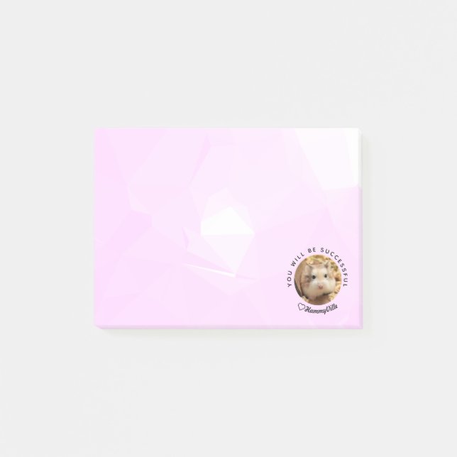 Bloco Post-it HammyVille - Hamster bonito com citação motivacion (Frente)