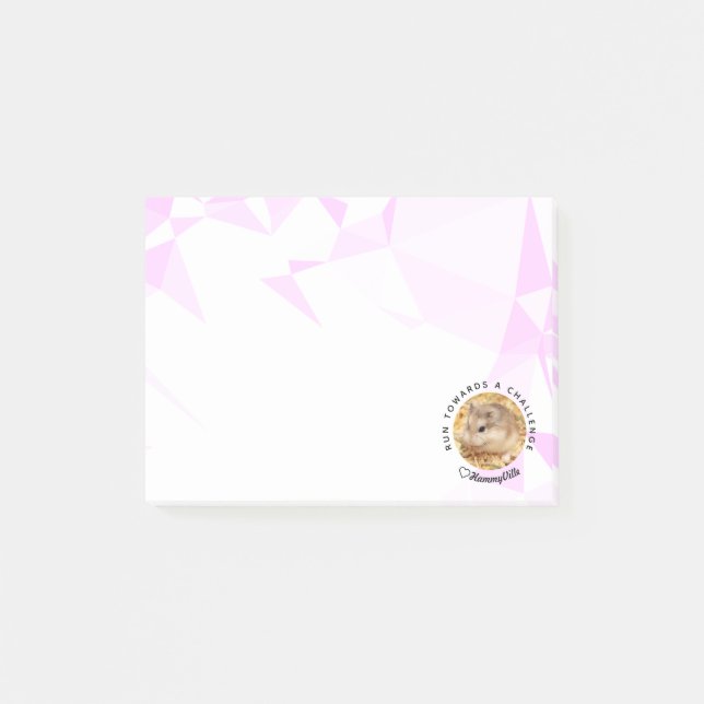 Bloco Post-it HammyVille - Hamster bonito com citação motivacion (Frente)