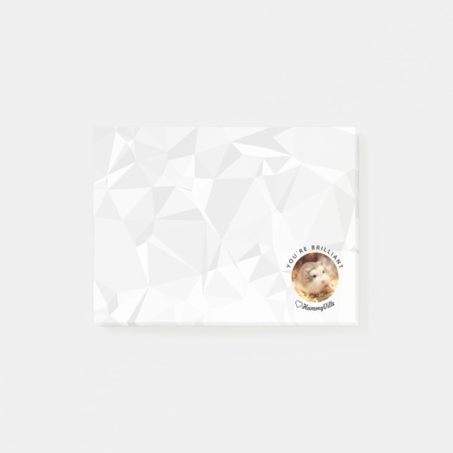 Bloco Post-it HammyVille - Hamster bonito com citação motivacion (Frente)