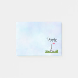 Bloco Post-it Heart Paris com Torre Eiffel