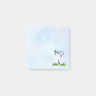 Bloco Post-it Heart Paris com Torre Eiffel