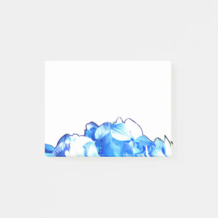 Bloco Post-it Hídrangas azuis-florais elegantes-de-cobalto