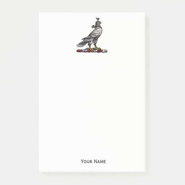 Bloco Post-it Hood C Heráldico Hunando Falcão Vestindo Capuchinh (Frente)