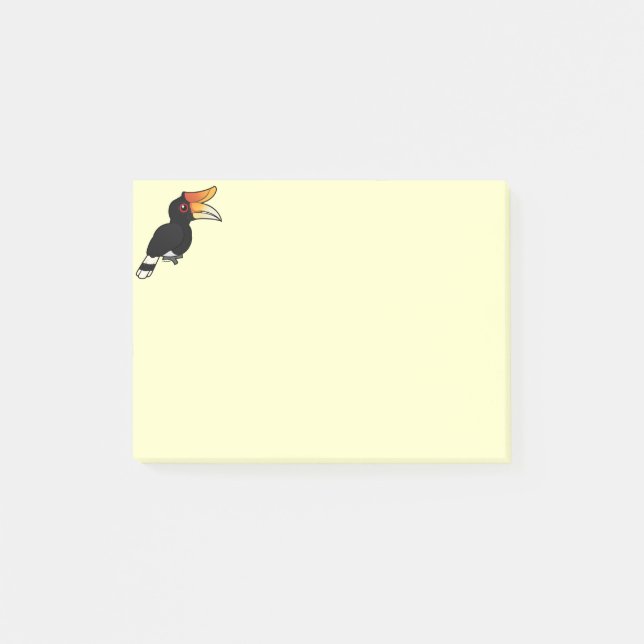 Bloco Post-it Hornbill do rinoceronte de Birdorable (Frente)