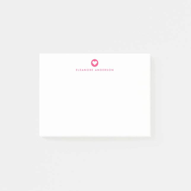 Bloco Post-it Hot Pink | Notas de Posto Personalizadas de Ênfase (Frente)