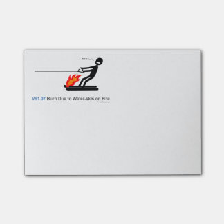 Bloco Post-it ICD-10: Queimadura V91.07 devido aos água-esquis