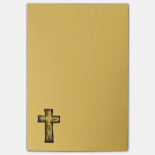 Bloco Post-it Ilustração da Cruz de Madeira Marrom