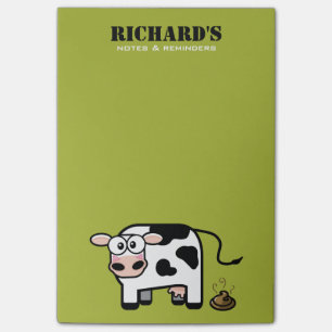 Bloco Post-it Ilustração de cora engraçada da vaca de Pooping