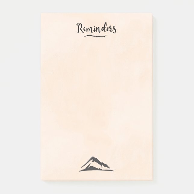 Bloco Post-it Ilustração de Montanha em Preto - Lembretes (Frente)
