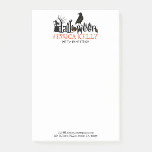 Bloco Post-it Ilustração de Texto do Halloween