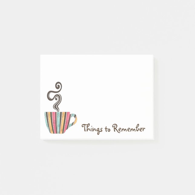 Bloco Post-it Ilustração do Café de Formação a vapor (Frente)