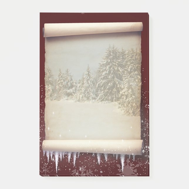 Bloco Post-it Ilustração do pergaminho de inverno (Frente)