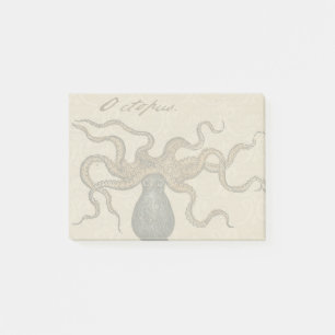 Bloco Post-it Ilustração Octopus Vintage Kraken